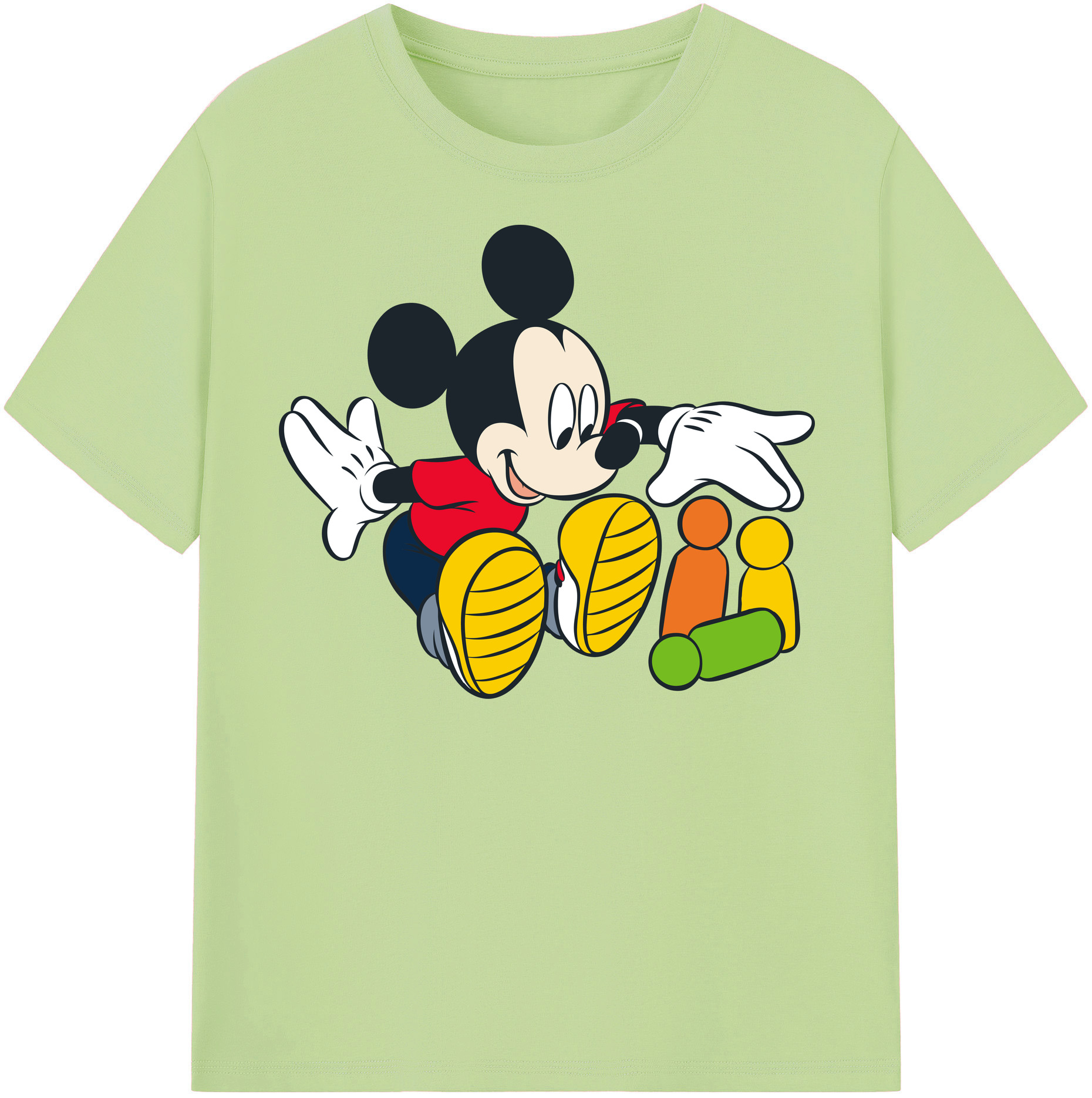 （画像用） ミッキーマウス Mickey Mouse 綿100％半袖Tシャツ（フロントプリント）